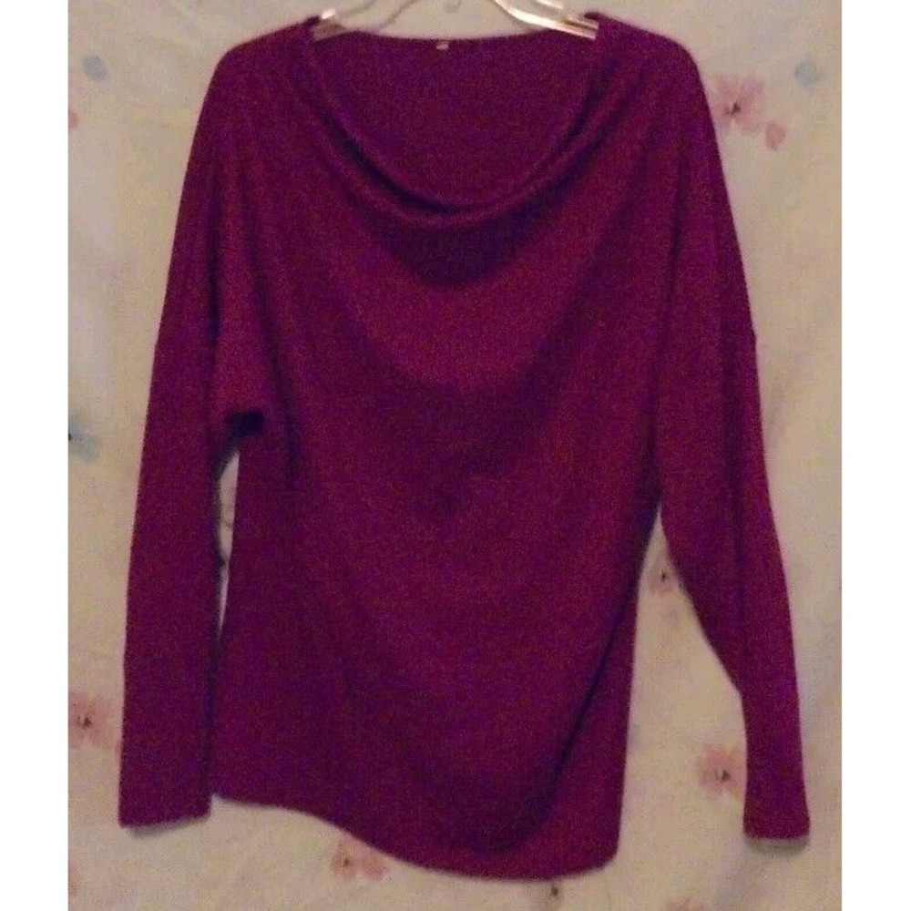 Long sleeve scoop neck sweater maron no‎ label xxl